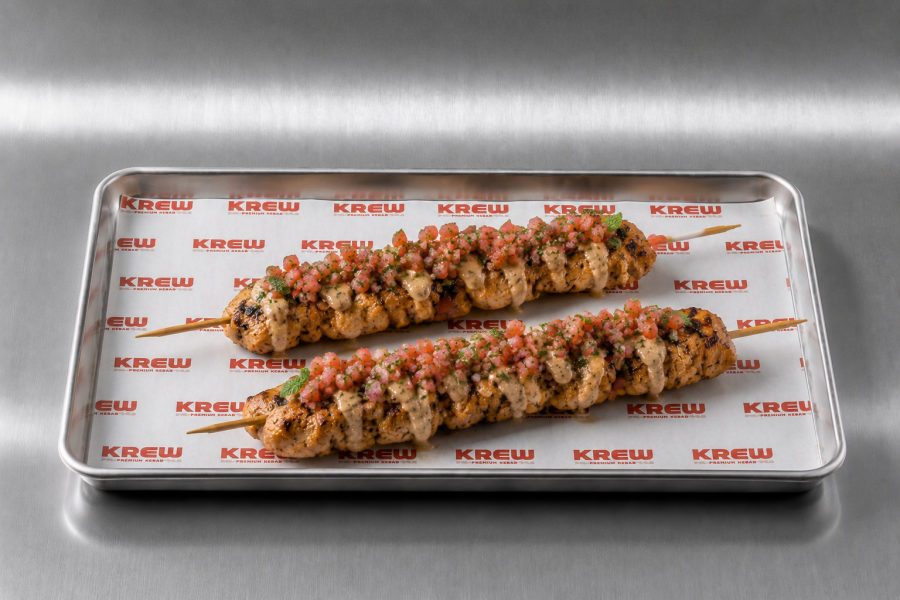 Brocheta de pollo satay-libanés