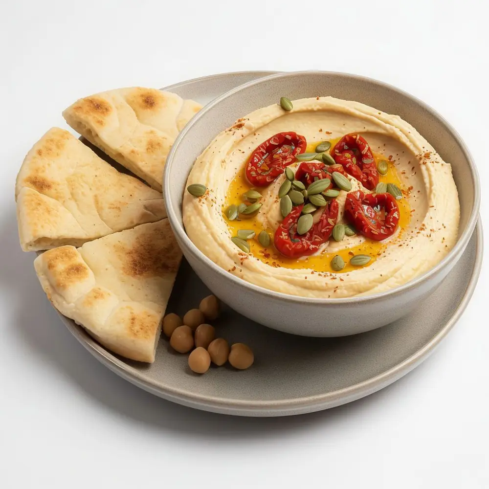 Hummus con pan de pita