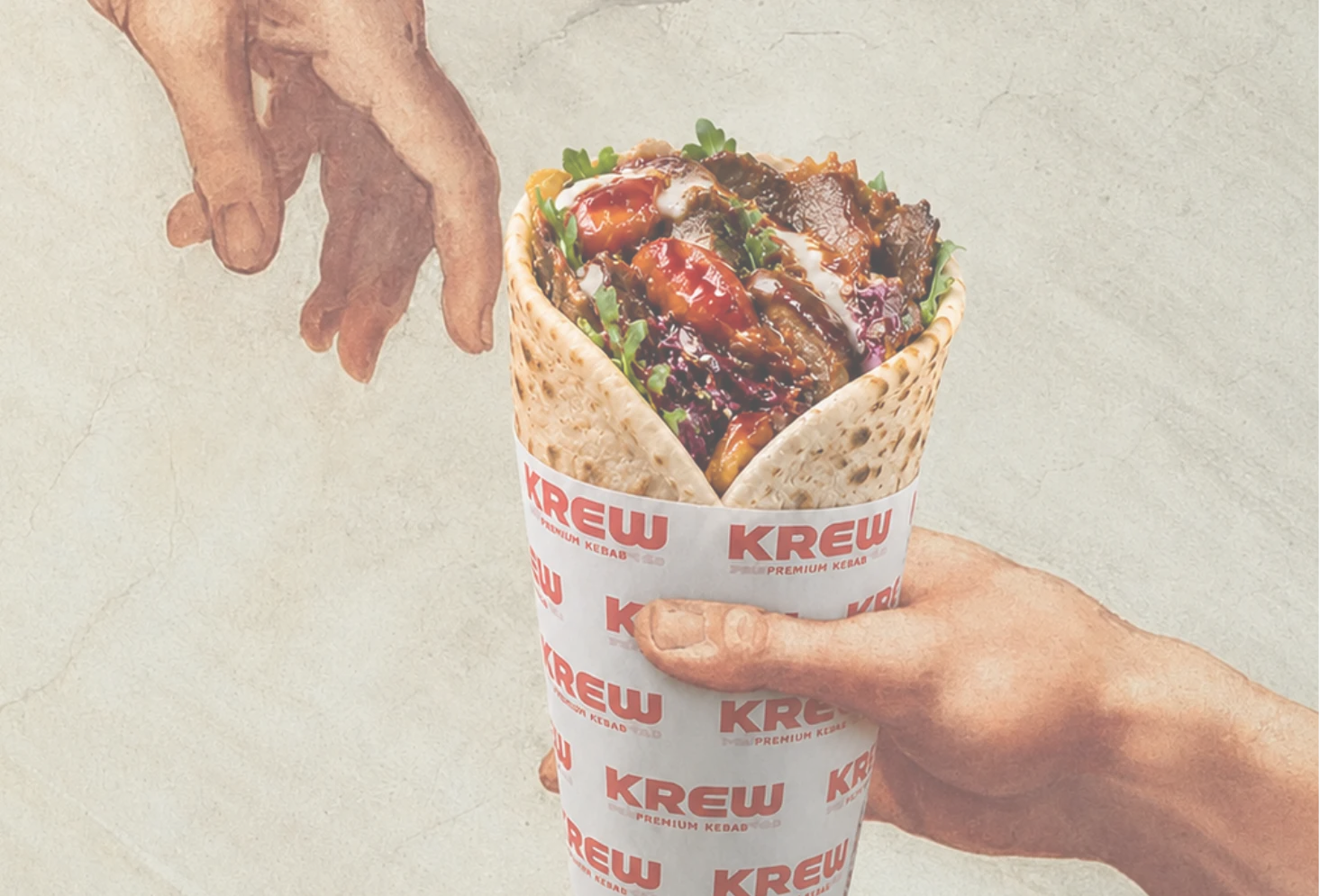 Roll de ternera de KREW pasando de una mano a otra
